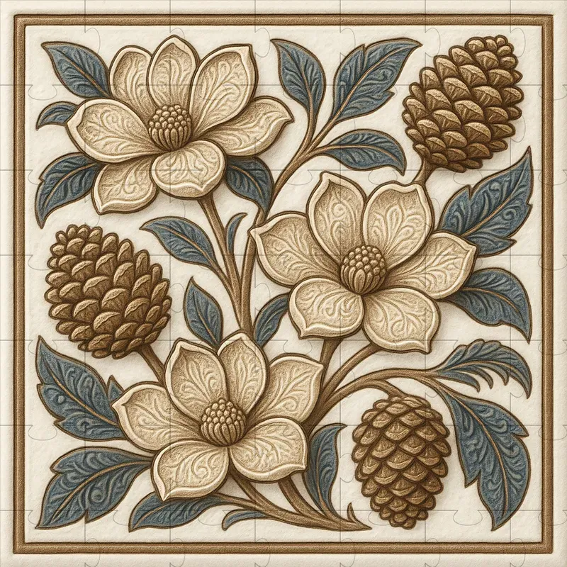 Ceramic Floral Tile Art