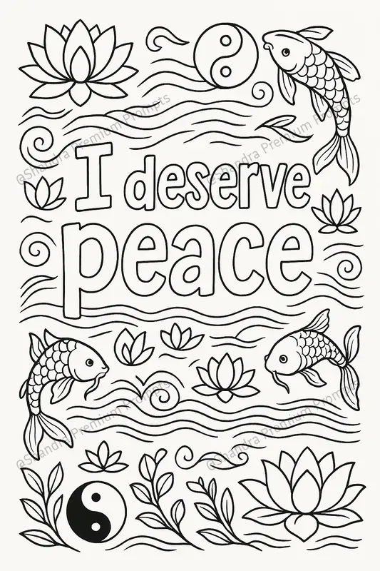 Positive Affirmations Coloring Book Pages