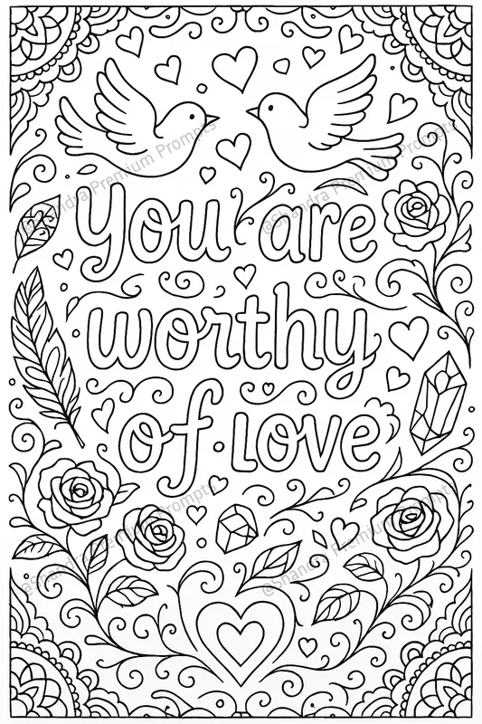 Positive Affirmations Coloring Book Pages