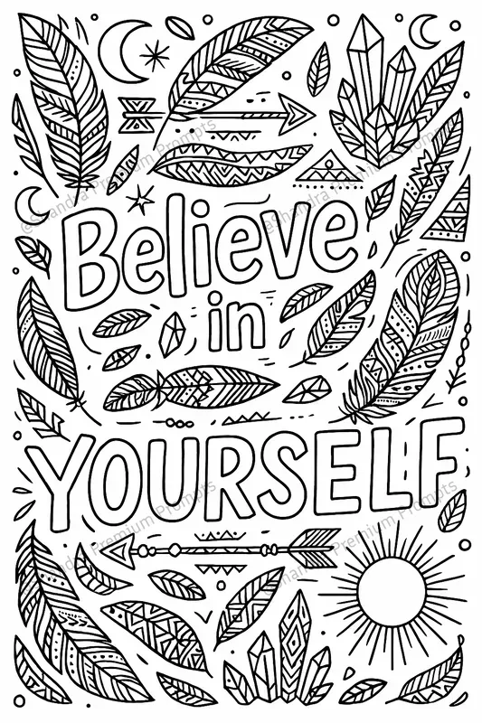 Positive Affirmations Coloring Book Pages