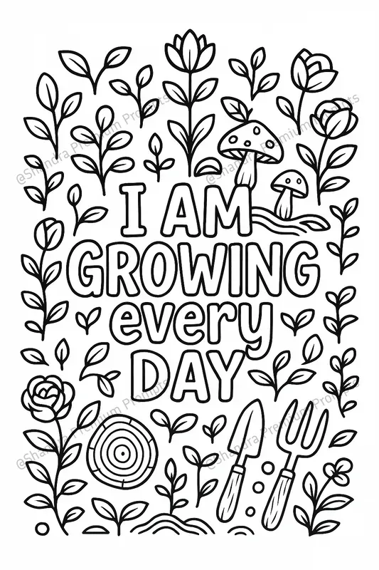 Positive Affirmations Coloring Book Pages