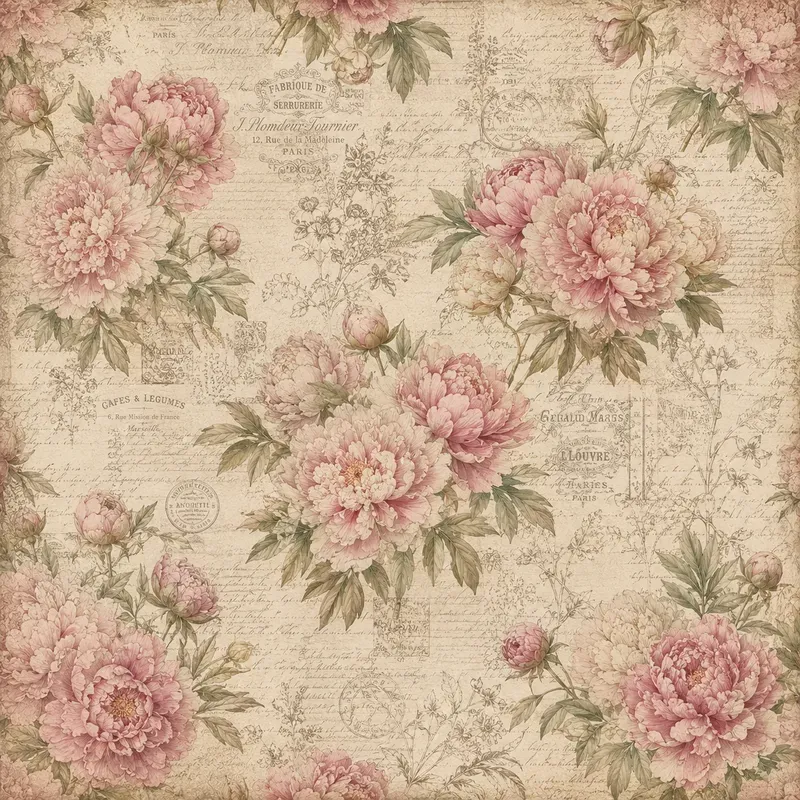 Vintage Floral Pattern Scrapbook Papers