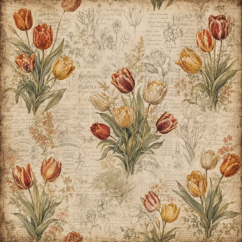 Vintage Floral Pattern Scrapbook Papers