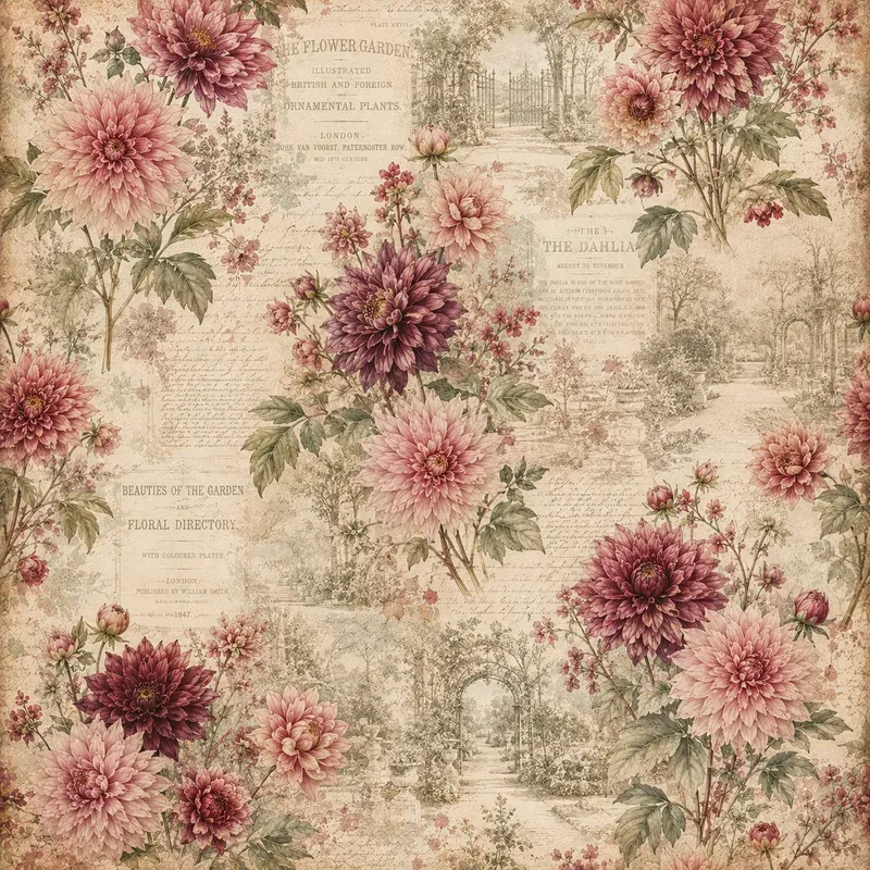 Vintage Floral Pattern Scrapbook Papers