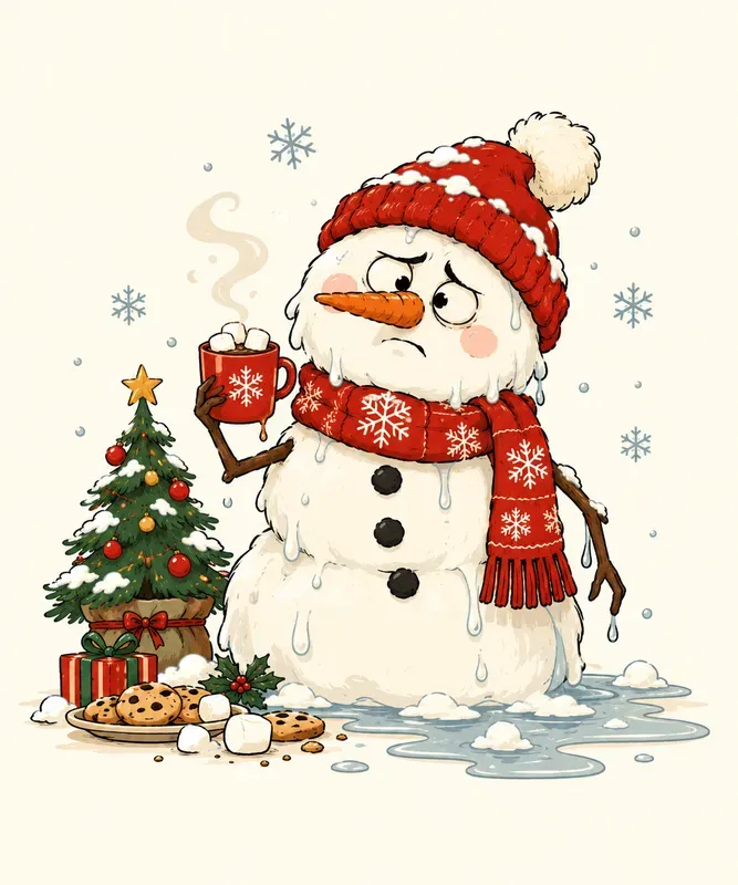Cute Minimalist Funny Christmas Cartoons