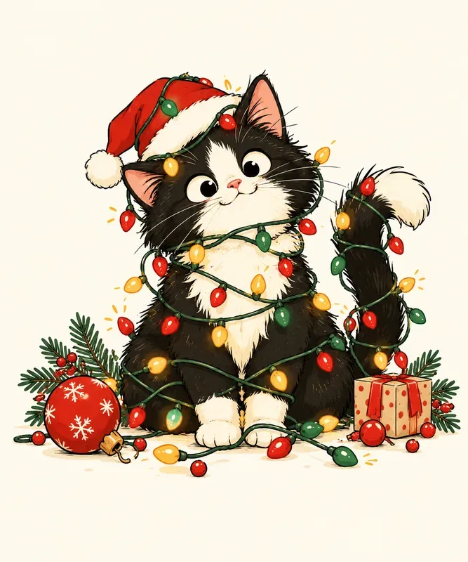 Cute Minimalist Funny Christmas Cartoons