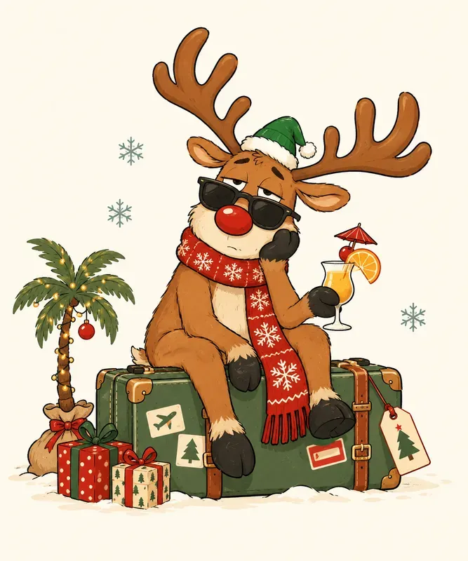 Cute Minimalist Funny Christmas Cartoons