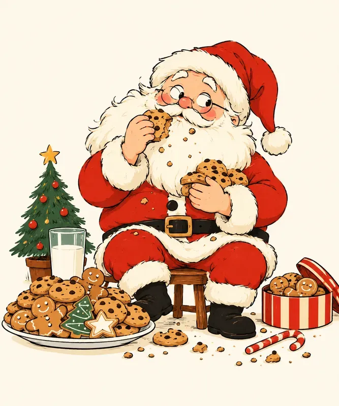 Cute Minimalist Funny Christmas Cartoons