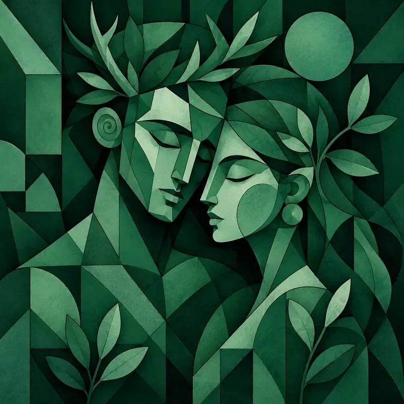 Emerald Geometric Romance Portraits