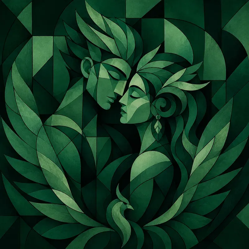 Emerald Geometric Romance Portraits