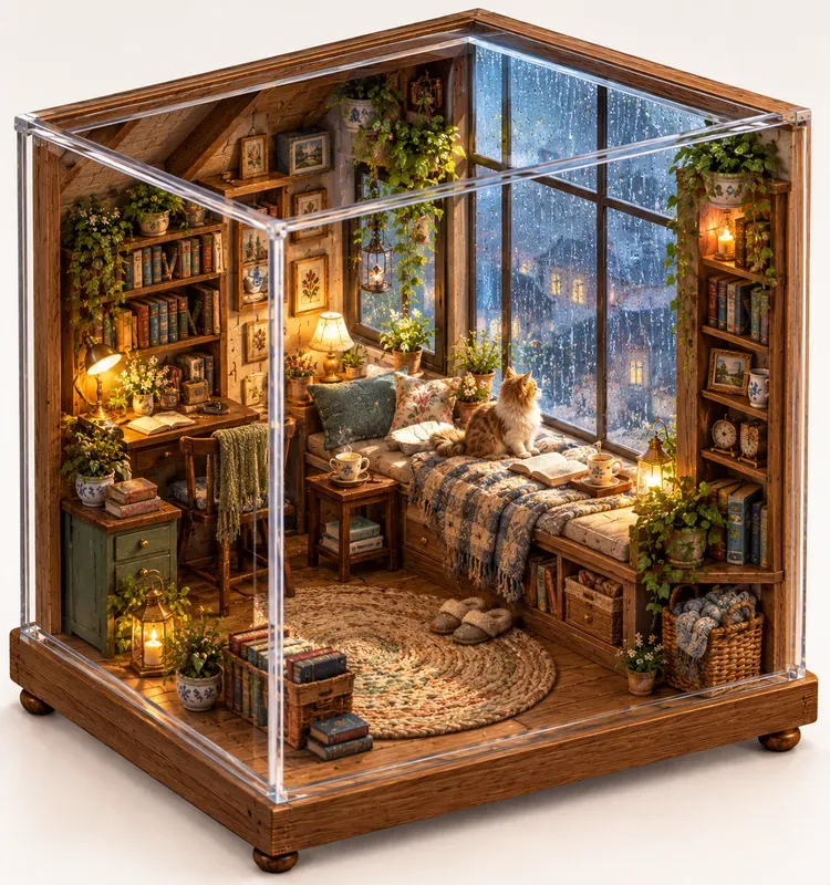 Cats In Cozy Homes Miniature Dioramas