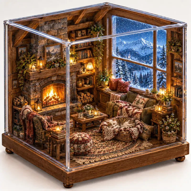 Cats In Cozy Homes Miniature Dioramas