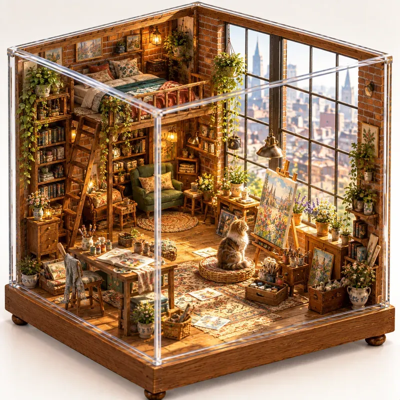 Cats In Cozy Homes Miniature Dioramas