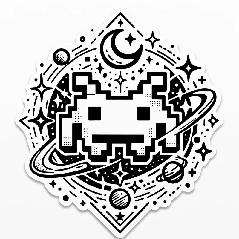 Minimal Celestial Game Stickers