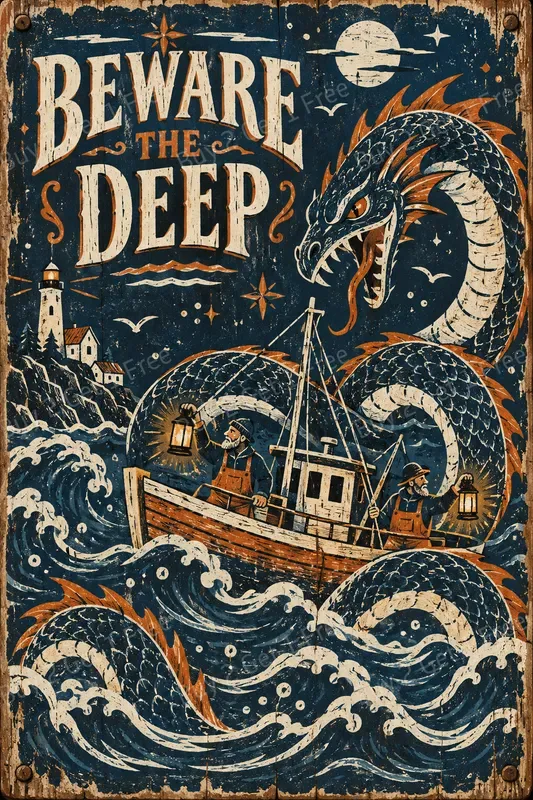 Naive Coastal Folklore Print Artworks