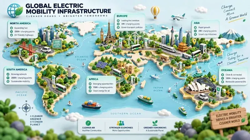 Global Isometric Map Infographics