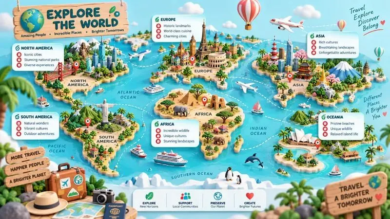 Global Isometric Map Infographics