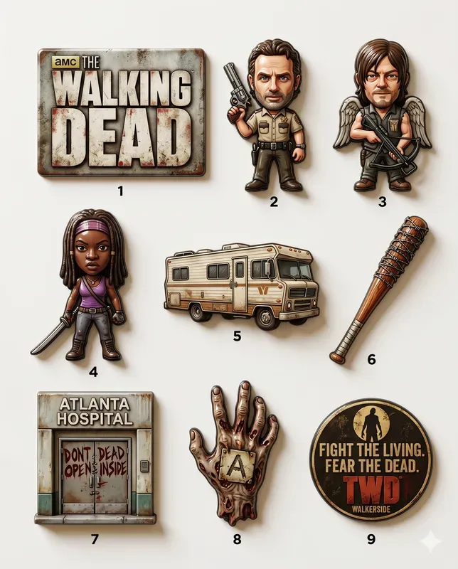 3D Pop Culture Fridge Magnet Sets