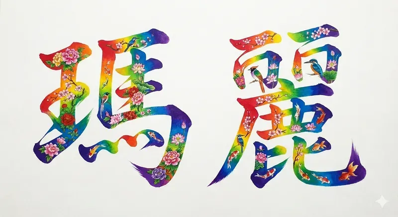 Names In Chinese Rainbow Calligraphy