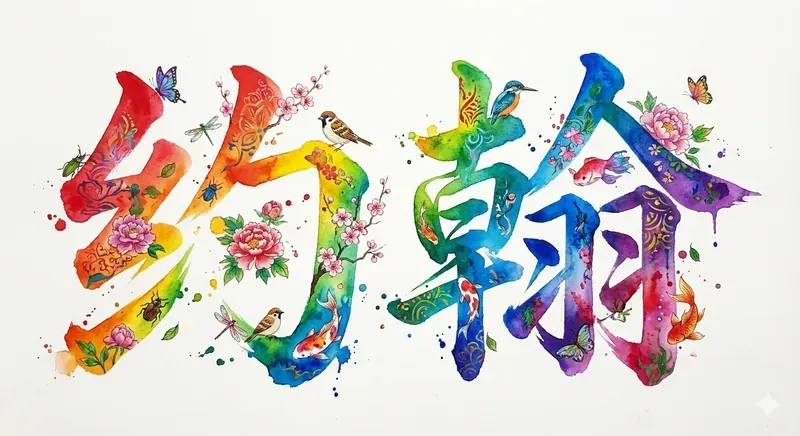 Names In Chinese Rainbow Calligraphy