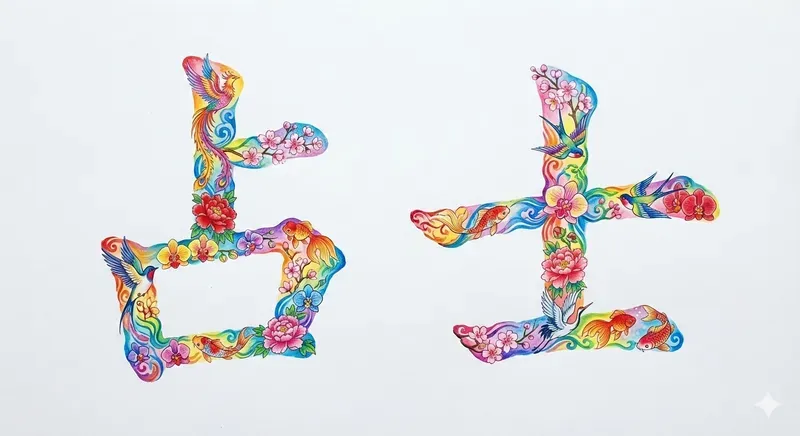 Names In Chinese Rainbow Calligraphy