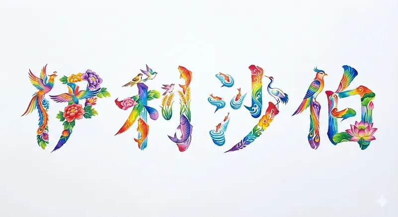 Names In Chinese Rainbow Calligraphy