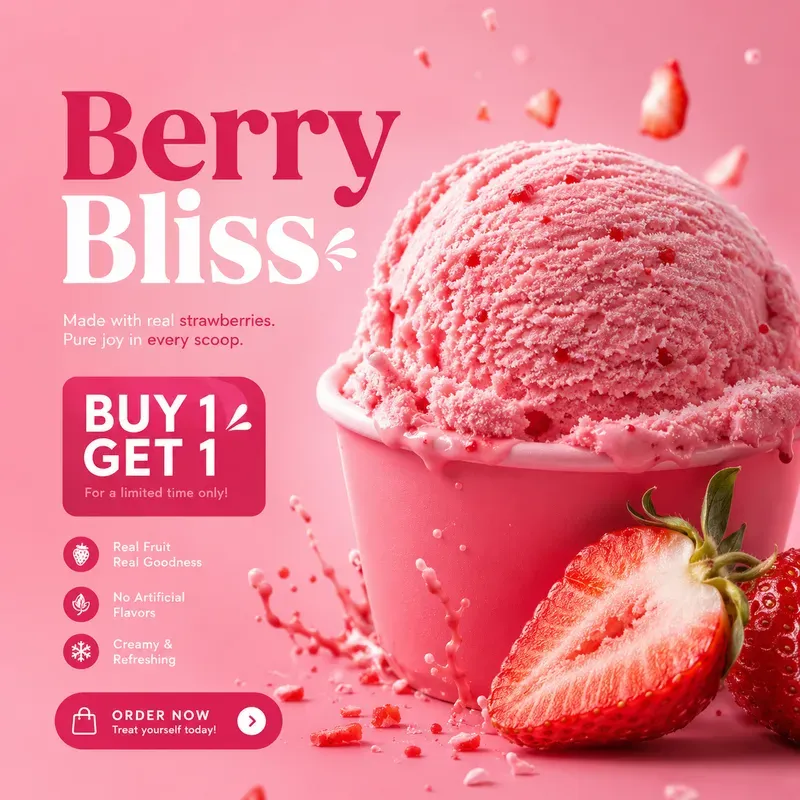 Premium Ice Cream Ad Social Assets