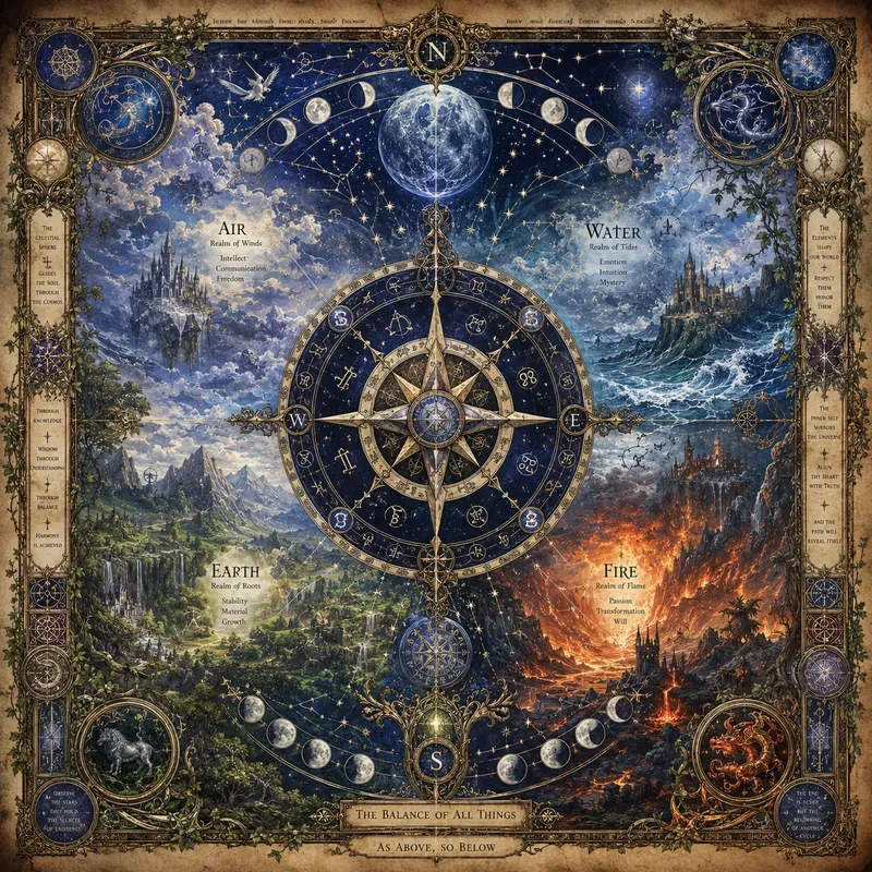 Arcane Elemental Compass Cartography