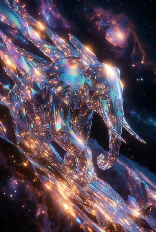 Cosmic Crystal Beast Portraits