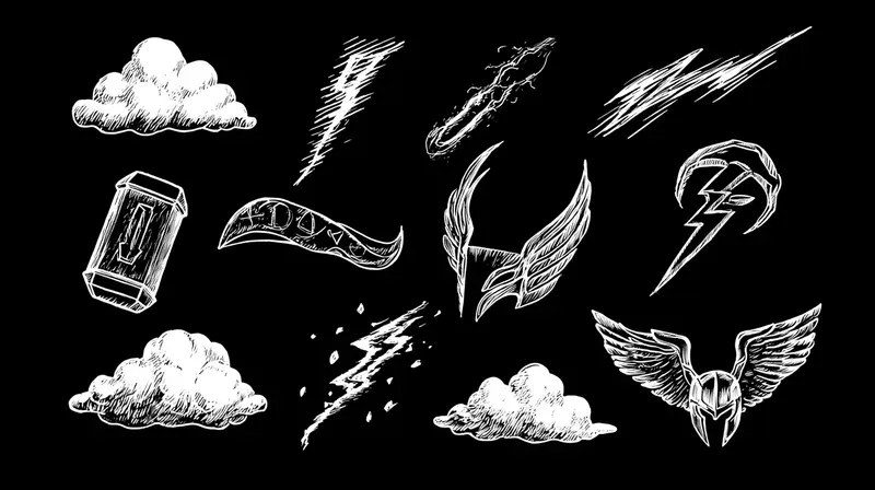 Handdrawn Superhero Comic Doodles