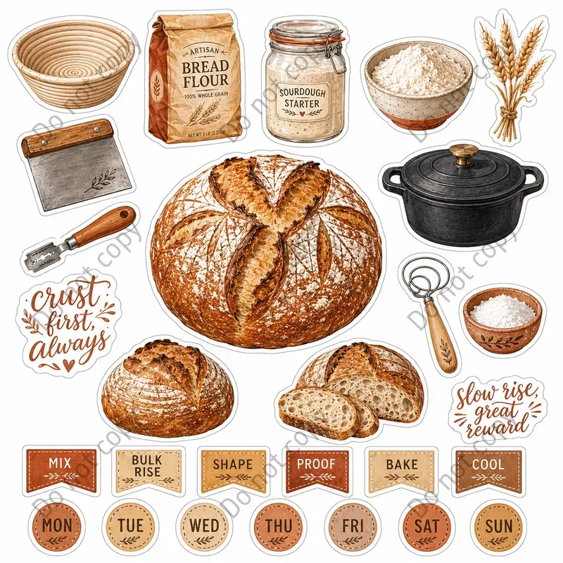 Sourdough Baking Sticker Sheets