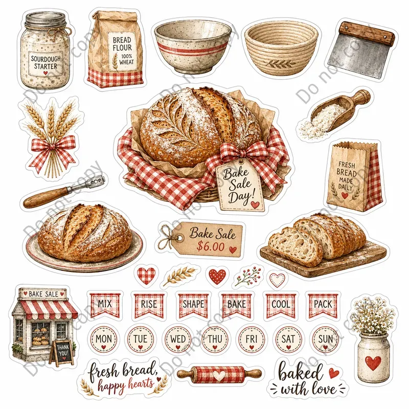 Sourdough Baking Sticker Sheets