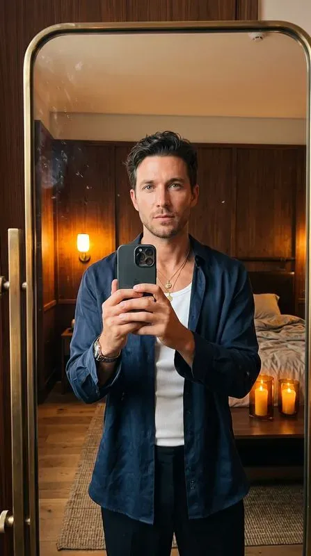 The Warm Bedroom Mirror Selfie Series