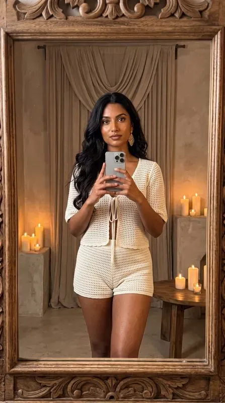The Warm Bedroom Mirror Selfie Series