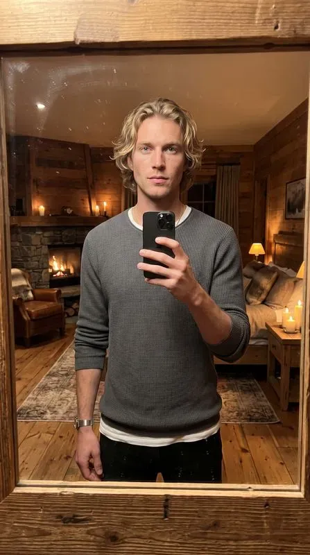 The Warm Bedroom Mirror Selfie Series