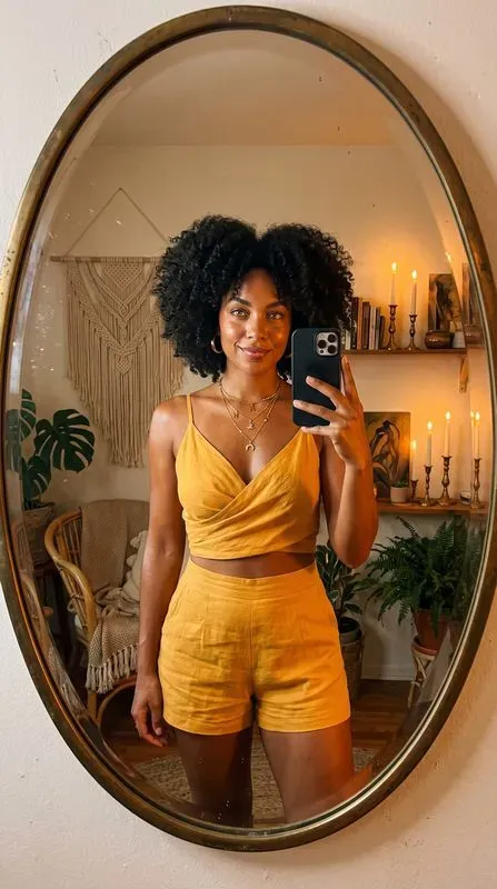 The Warm Bedroom Mirror Selfie Series