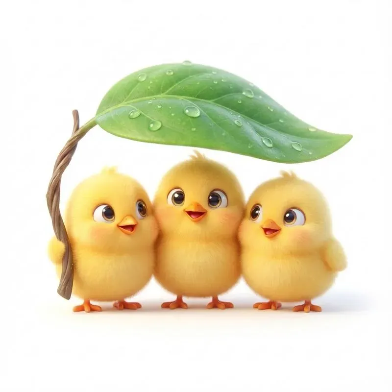 Ultracute Fantasy Animals Under Leaves