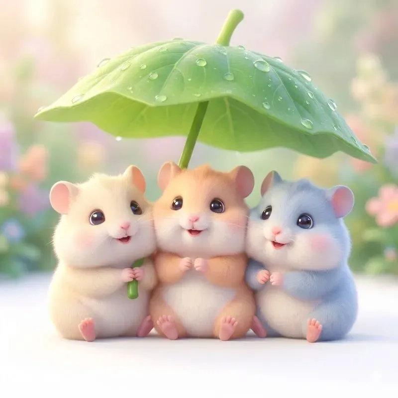 Ultracute Fantasy Animals Under Leaves