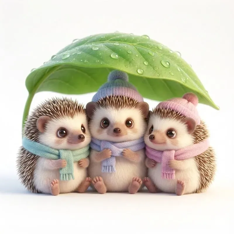 Ultracute Fantasy Animals Under Leaves