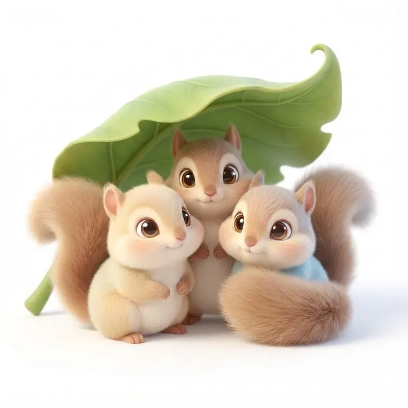 Ultracute Fantasy Animals Under Leaves