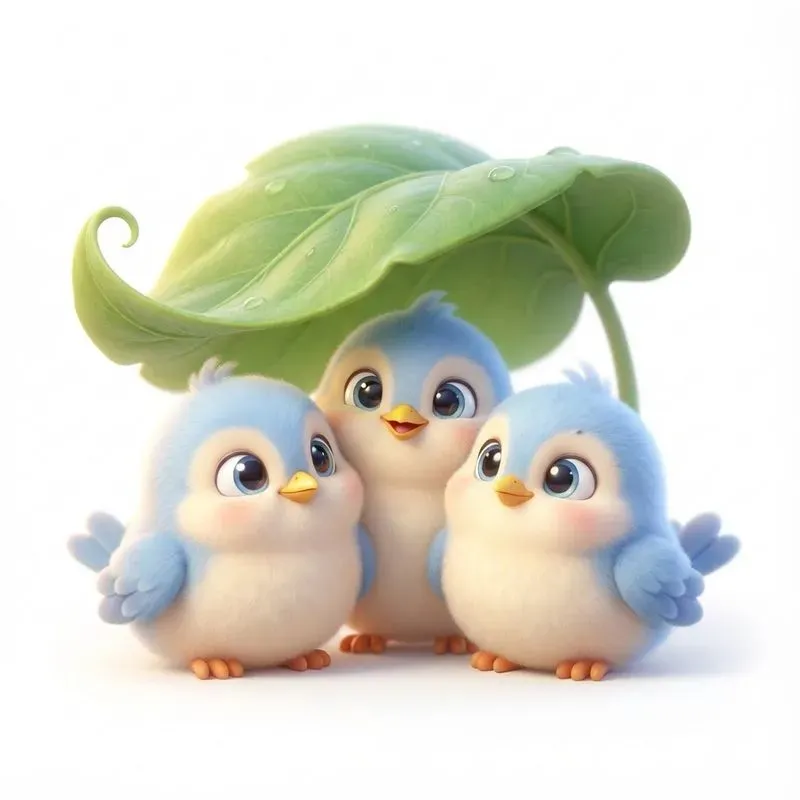 Ultracute Fantasy Animals Under Leaves