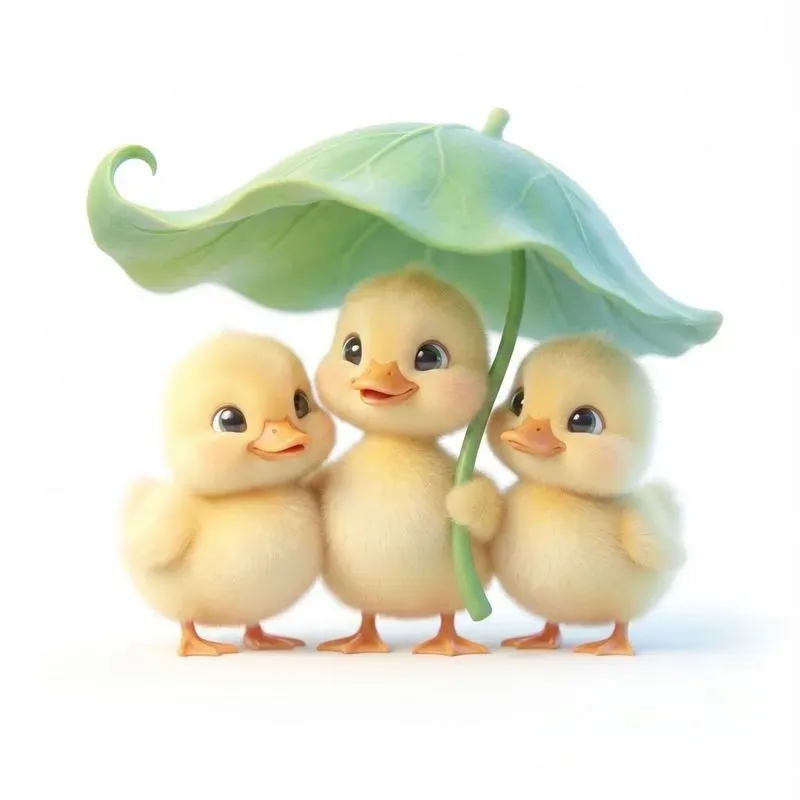 Ultracute Fantasy Animals Under Leaves