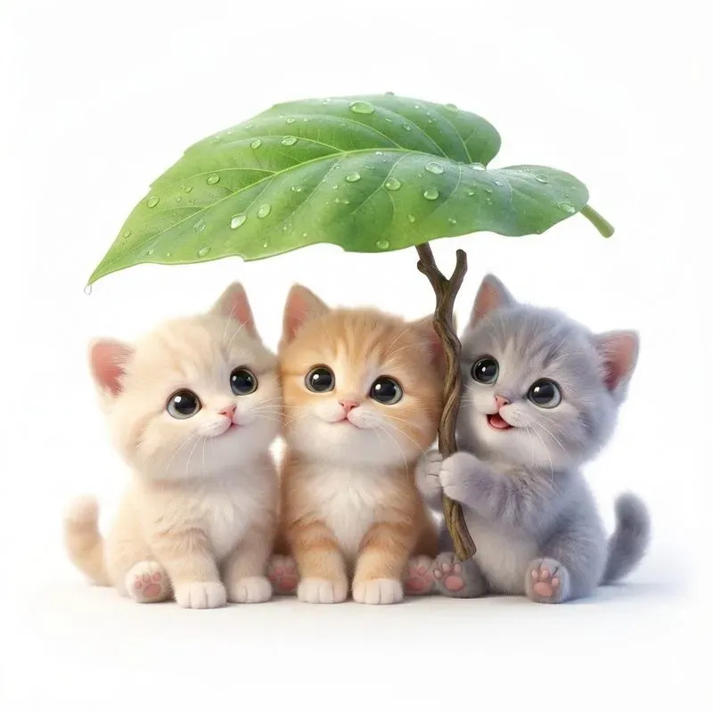 Ultracute Fantasy Animals Under Leaves