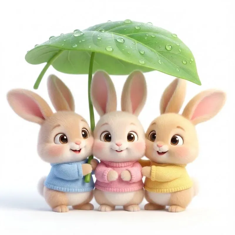 Ultracute Fantasy Animals Under Leaves