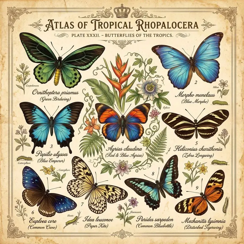 Vintage World Butterflies Atlas Creators