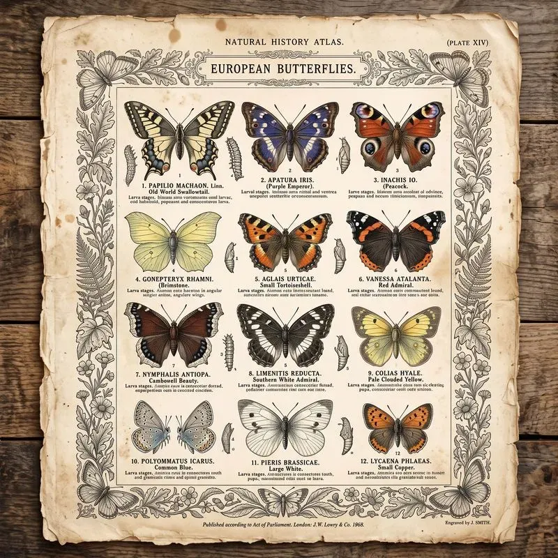 Vintage World Butterflies Atlas Creators
