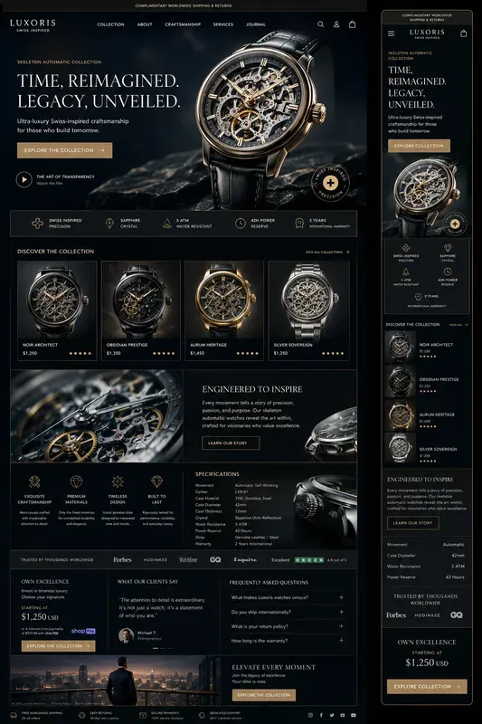 Cinematic Ecommerce Pages