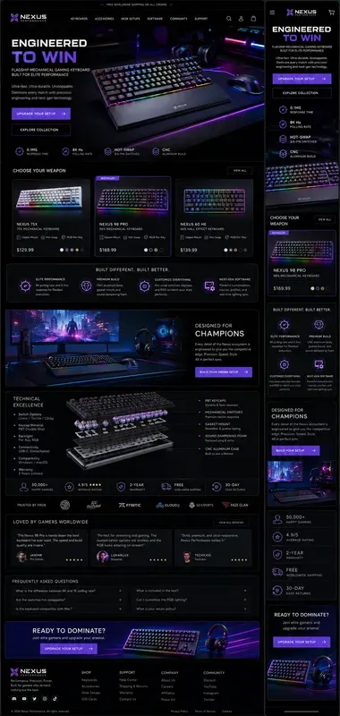 Cinematic Ecommerce Pages