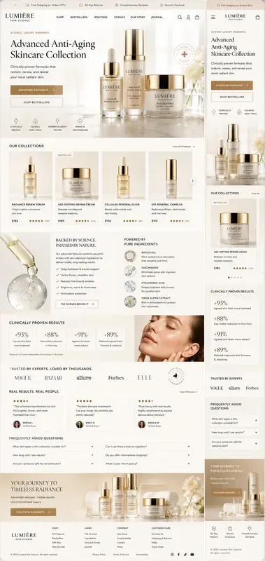 Cinematic Ecommerce Pages