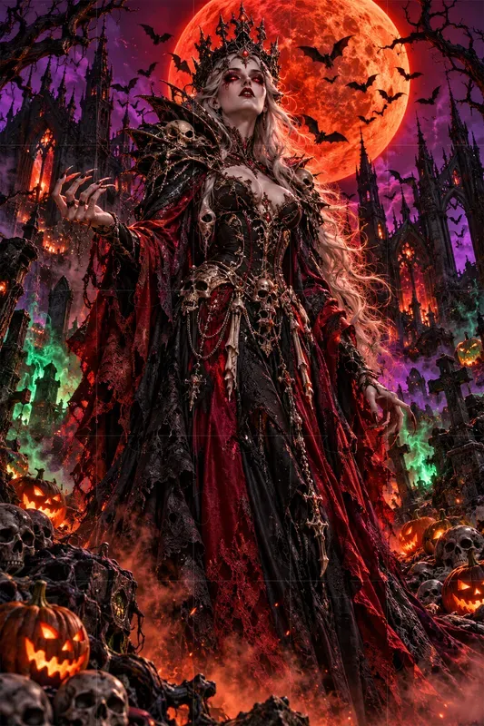 Neon Gothic Halloween Characters